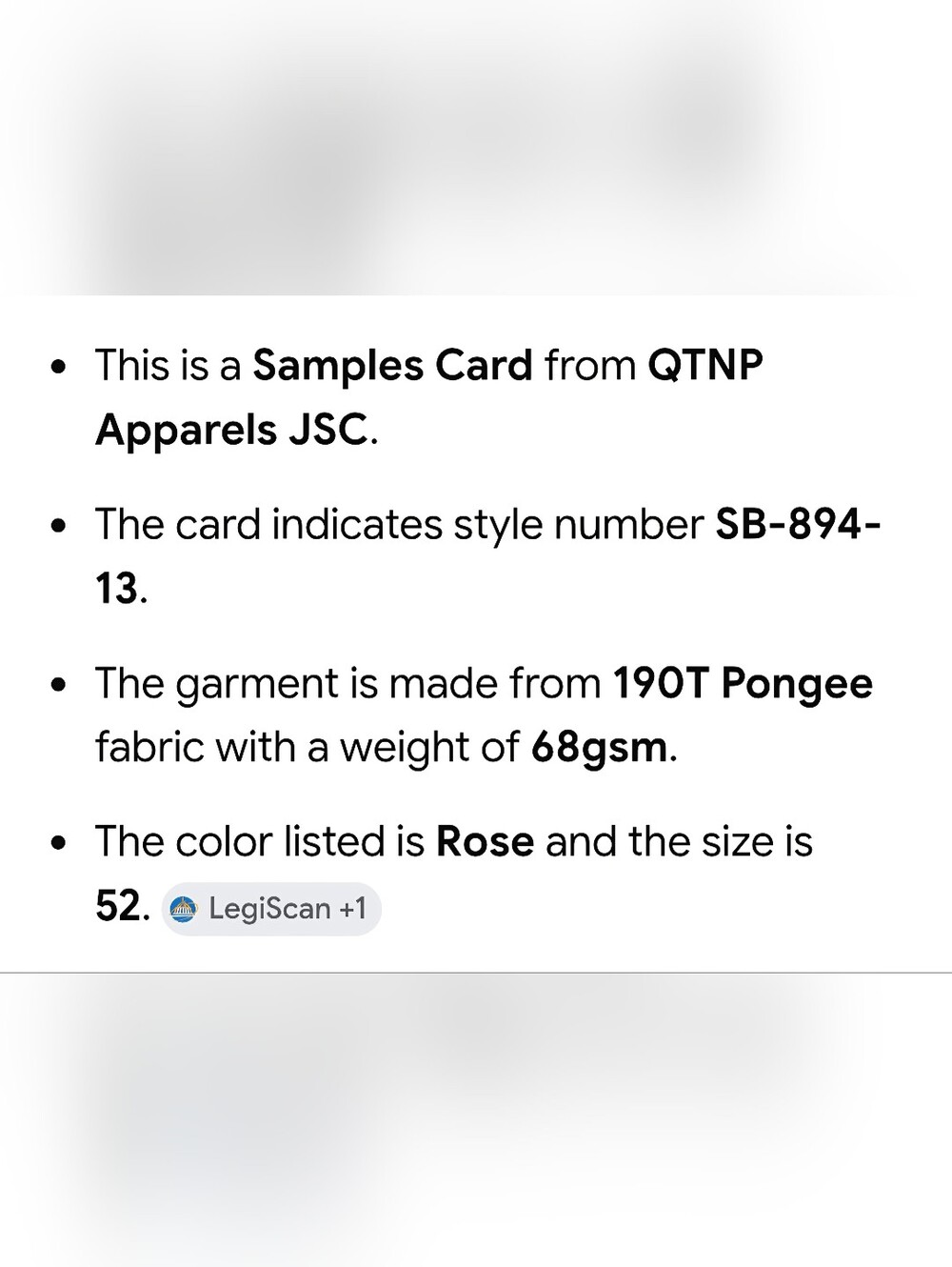 Sample Card - Rose Color Jacket